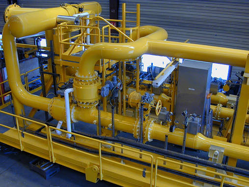 Metering skid for unloading crude oil